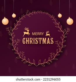 easy to edit vector illustration of background for Merry Christmas holiday celebration 