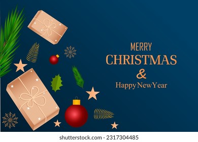easy to edit vector illustration of background for Merry Christmas holiday celebration 