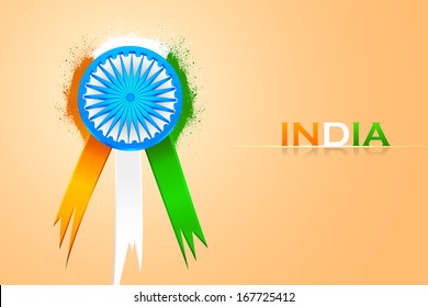 easy to edit vector illustration of badge for India tricolor flag