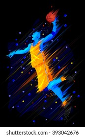 easy to edit vector illustration of basketball player