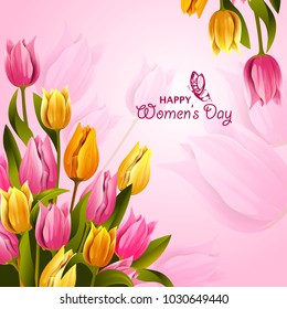 easy to edit vector illustration of beautiful flower forHappy International Women's Day greetings Background
