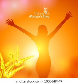 easy to edit vector illustration of beautiful woman for Happy International Women's Day greetings Background