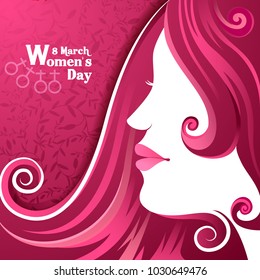 easy to edit vector illustration of beautiful woman for Happy International Women's Day greetings Background