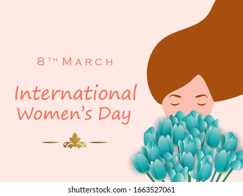 easy to edit vector illustration of beautiful woman for Happy International Women's Day greetings Background
