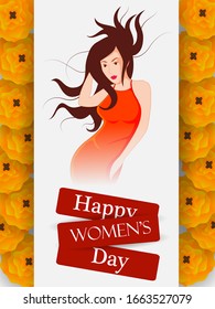 easy to edit vector illustration of beautiful woman for Happy International Women's Day greetings Background