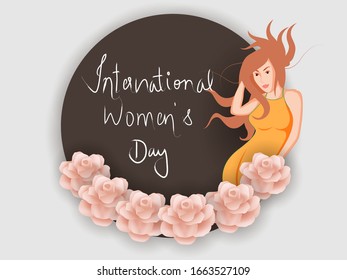 fácil de editar ilustración vectorial de la mujer hermosa para feliz saludo del Día Internacional de la Mujer Antecedentes