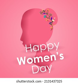 fácil de editar ilustración vectorial de la bella mujer para feliz Día Internacional de la Mujer Antecedentes