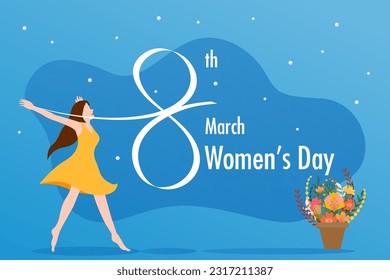 easy to edit vector illustration of beautiful woman for Happy International Women's Day greetings Background