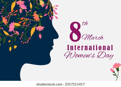 easy to edit vector illustration of beautiful woman for Happy International Women's Day greetings Background