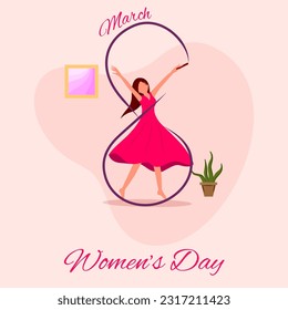 fácil de editar ilustración vectorial de la bella mujer para feliz Día Internacional de la Mujer Antecedentes