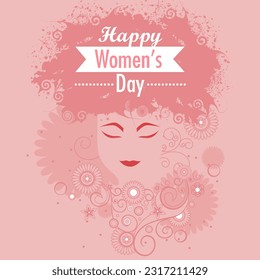 easy to edit vector illustration of beautiful woman for Happy International Women's Day greetings Background