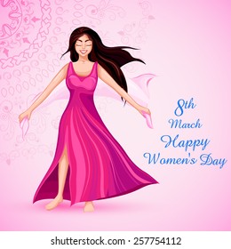 easy to edit vector illustration of beautiful woman
