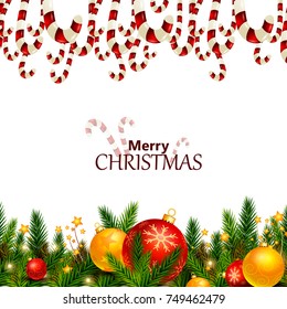 easy to edit vector illustration of beautiful decoration for Happy New Year and Merry Christmas greeting