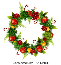 easy to edit vector illustration of beautiful decoration for Happy New Year and Merry Christmas greeting