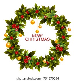 easy to edit vector illustration of beautiful decoration for Happy New Year and Merry Christmas greeting