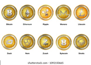 easy to edit vector illustration of Bitcoin on hi-tech cryptocurrency digital currency with encryption techniques financial background