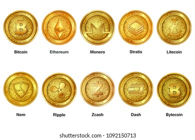 easy to edit vector illustration of Bitcoin on hi-tech cryptocurrency digital currency with encryption techniques financial background