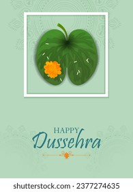 easy to edit vector illustration of bow of Lord Rama in Happy Dussehra background showing festival of India