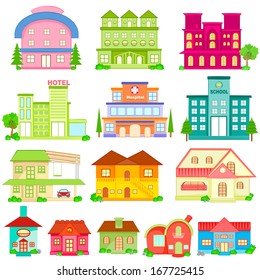 easy to edit vector illustration of Building Icon Collection