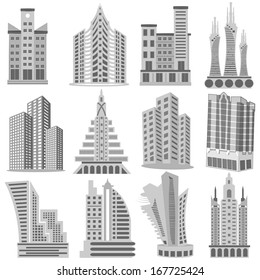 easy to edit vector illustration of Building and Skyscraper