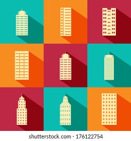 easy to edit vector illustration of Building and Skyscraper icon