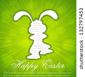 easy to edit vector illustration of bunny hopping on Easter