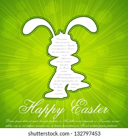 easy to edit vector illustration of bunny hopping on Easter