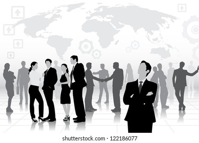 easy to edit vector illustration of business team