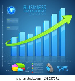 easy to edit vector illustration of Business Financial Graph Chart Diagram