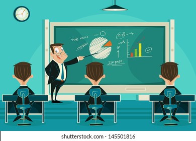 Easy To Edit Vector Illustration Of Business Presentation Class