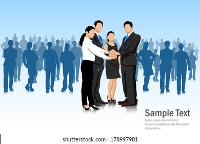 easy to edit vector illustration of business deal with businesspeople