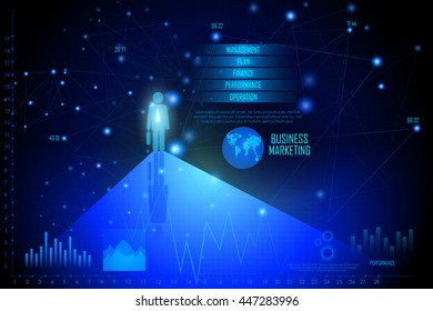 easy to edit vector illustration of Business Financial Graph Chart Diagram technology background