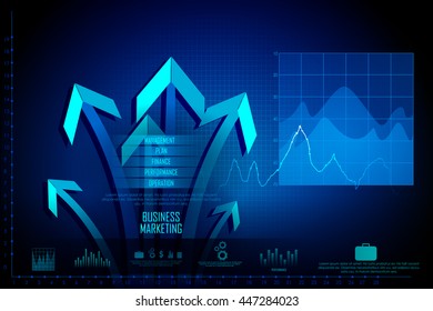 easy to edit vector illustration of Business Financial Graph Chart Diagram technology background