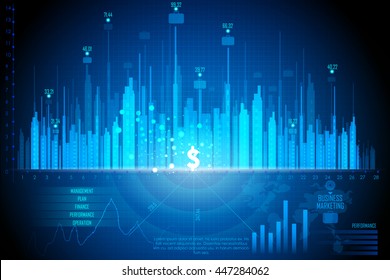 fácil editar ilustración vectorial de Business Financial Graph Diagrama de fondo de tecnología