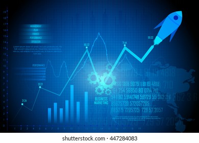 easy to edit vector illustration of Business Financial Graph Chart Diagram technology background