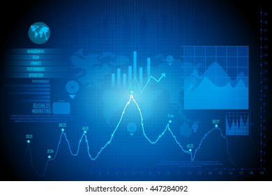 fácil editar ilustración vectorial de Business Financial Graph Diagrama de fondo de tecnología