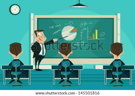 easy to edit vector illustration of business presentation class