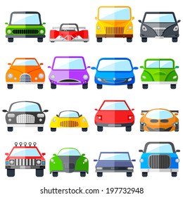 easy to edit vector illustration of car icon set