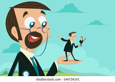 easy to edit vector illustration of career growth stage