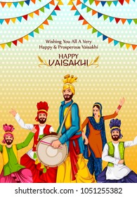 leicht zu bearbeiten Vektorillustration Illustration der Feier des Punjabi-Festivals Vaisakhi Hintergrund