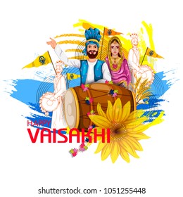 easy to edit vector illustration of celebration of Punjabi festival Vaisakhi background
