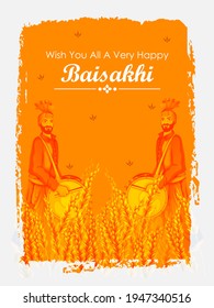 easy to edit vector illustration of celebration of Punjabi festival Vaisakhi background