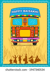 fácil de editar ilustración vectorial de la celebración del festival punyabí Vaisakhi fondo