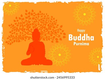 easy to edit vector illustration of celebration of Buddha Purnima festival of Buddhist