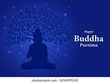 easy to edit vector illustration of celebration of Buddha Purnima festival of Buddhist