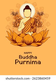 
easy to edit vector illustration of celebration of Buddha Purnima festival of Buddhist

