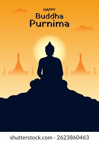 
easy to edit vector illustration of celebration of Buddha Purnima festival of Buddhist
