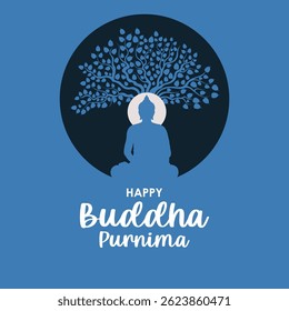 
fácil de editar Ilustración vectorial de la celebración del festival budista Buddha Purnima
