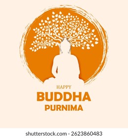 
easy to edit vector illustration of celebration of Buddha Purnima festival of Buddhist
