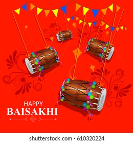 easy to edit vector illustration of celebration of Punjabi festival Baisakhi background